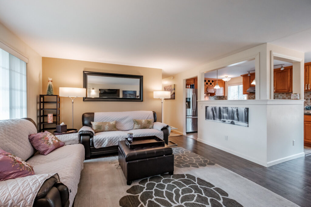 A bright living room from Hong’s property photography